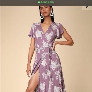 Lulu’s floor length floral wrap dress